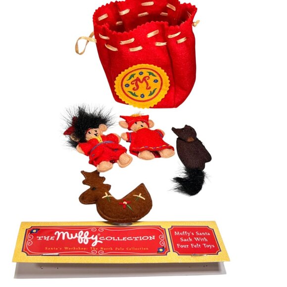 Muffy VanderBear North Pole Collection Santa Sack Lulu Reindeer Toys Lot of 7 - Picture 10 of 16